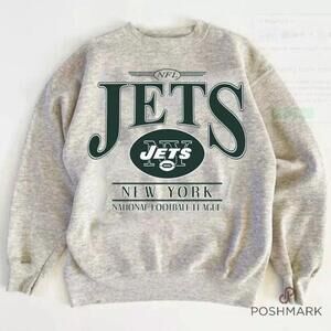 Nfl New York Jets Football Graphic Ash Color Sweatshirt Unisex Men Women Va104